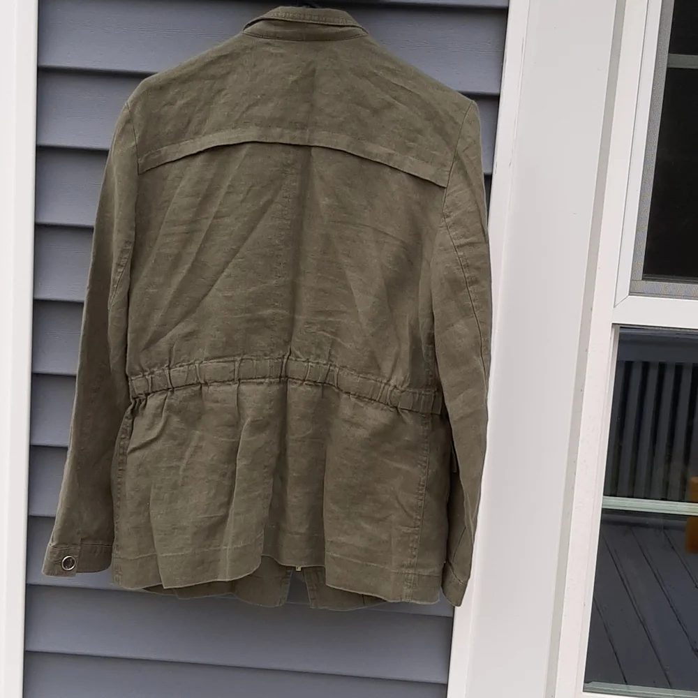 100% linen military utilityjacket great shape by inc internationa… - Picture 3 of 5
